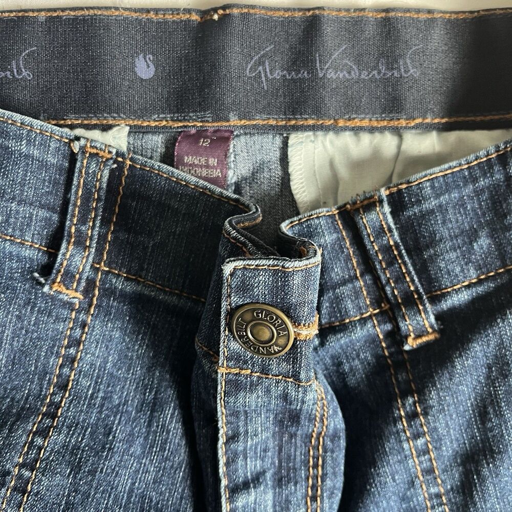 Gloria Vanderbilt Rhea Cwb Capri Blue Jeans Stretch Comfort Waist Womens 12 EUC - Picture 2 of 8